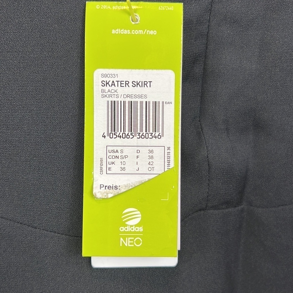 NWT Adidas NEO Skater Skirt Black Mini Tennis Athleisure Athletic - Picture 4 of 10